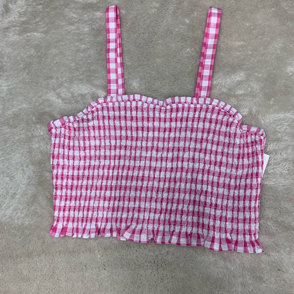 Crop top  pink and white size M